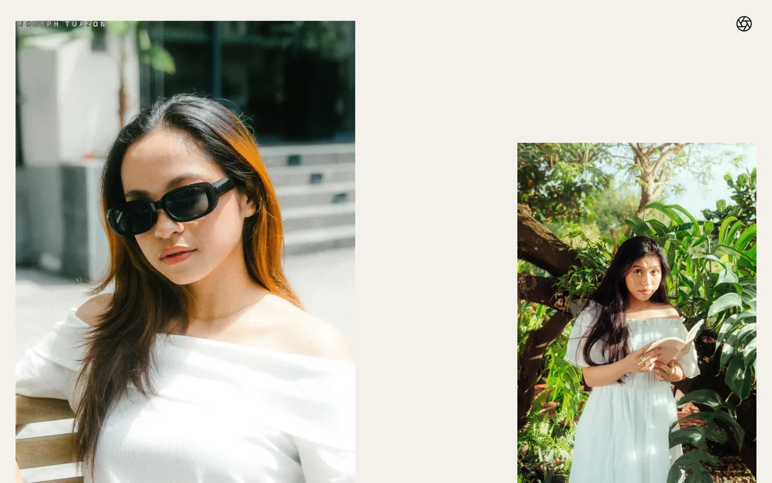Portraits gallery in a floating editorial layout