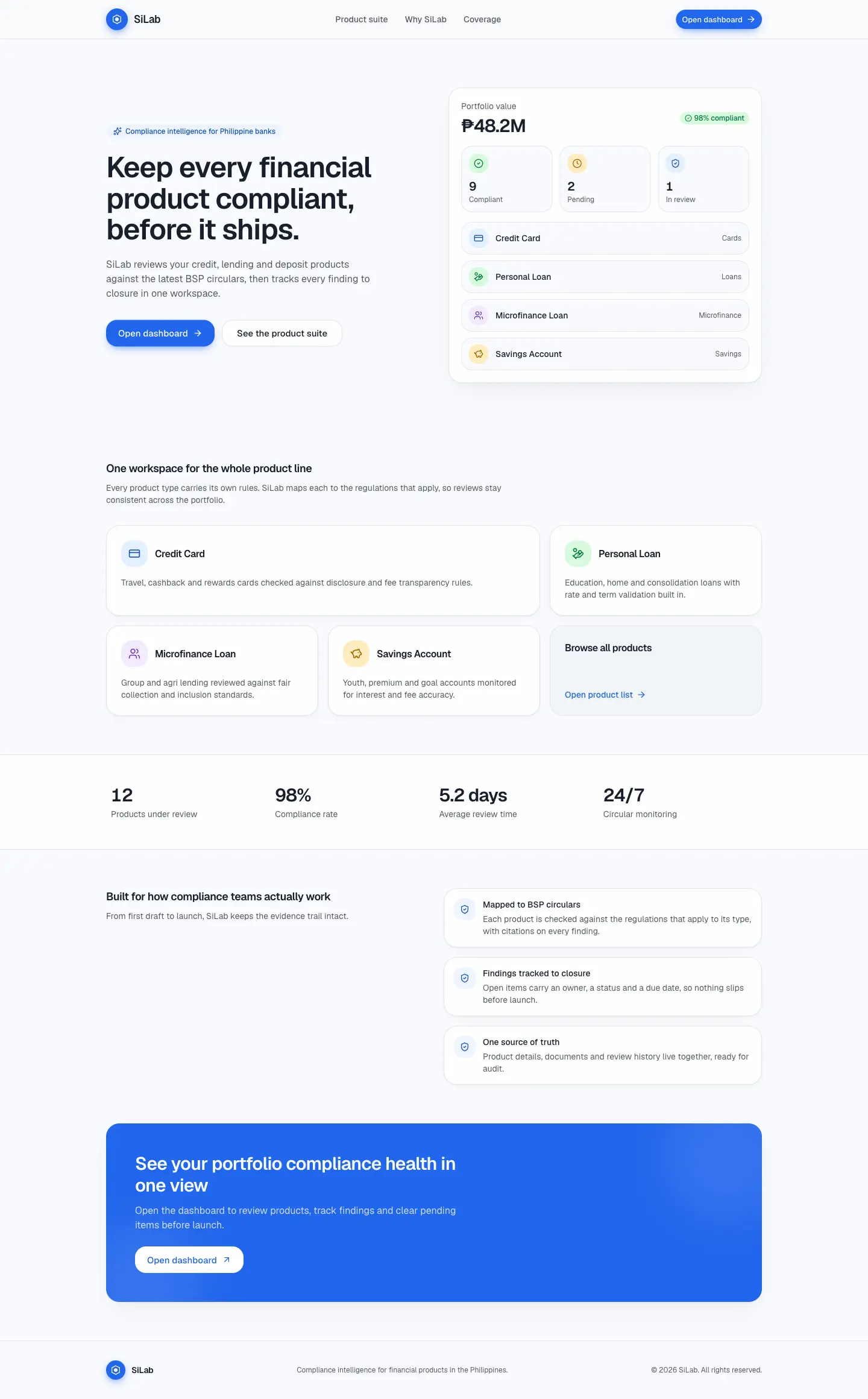 Marketing landing page