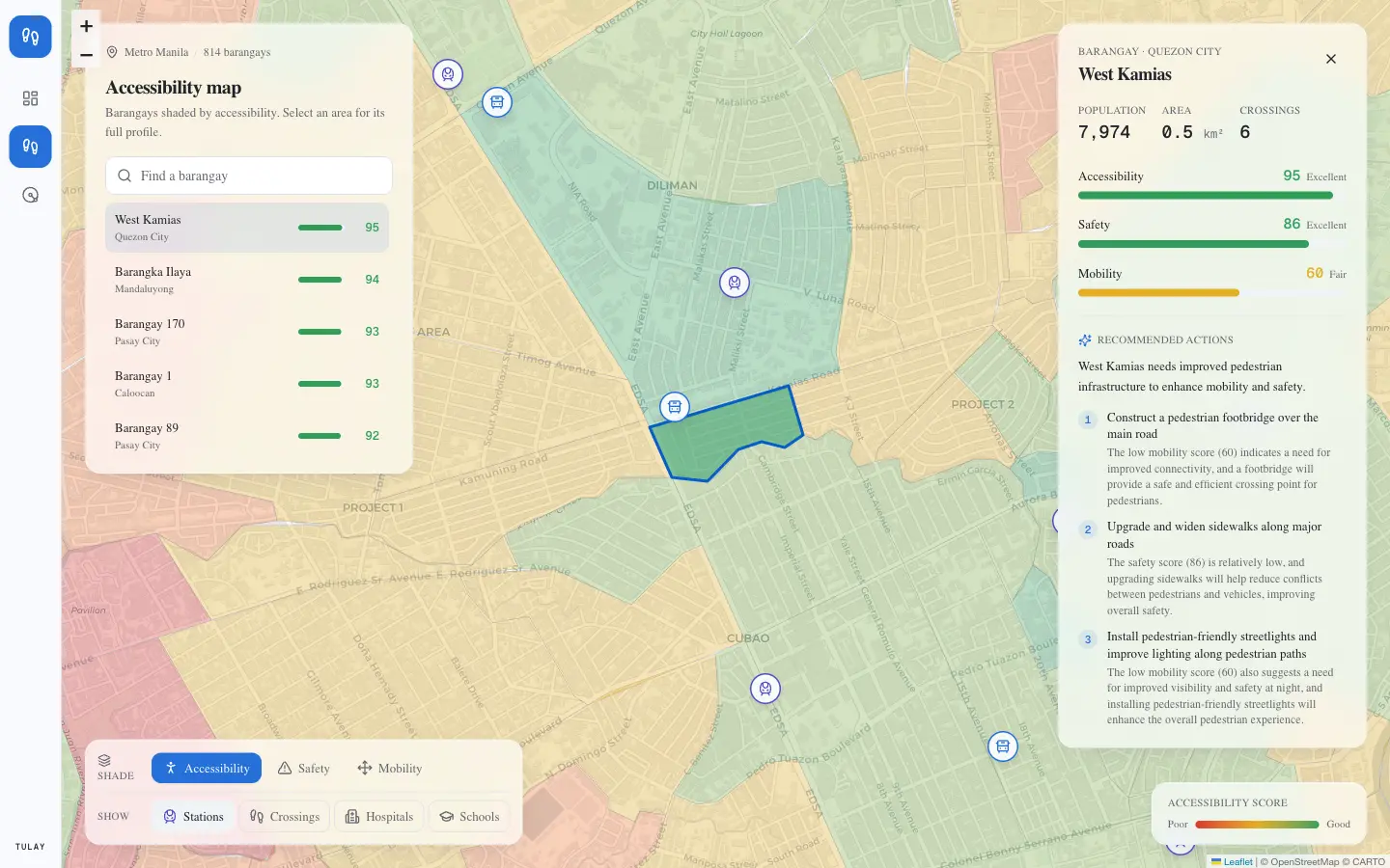 Tulay — Pedestrian Mobility GIS
